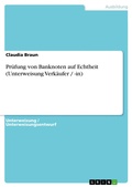 Cover: Pr&uuml;fung von Banknoten auf Echtheit (Unterweisung Verk&auml;ufer / -in) - GRIN Verlag