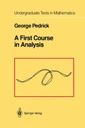 Cover: A First Course in Analysis - Springer
