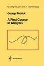 Cover: A First Course in Analysis - Springer