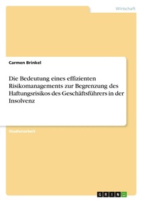 Abbildung von: Die Bedeutung eines effizienten Risikomanagements zur Begrenzung des Haftungsrisikos des Geschaeftsfuehrers in der Insolvenz - Grin Verlag