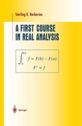 Cover: A First Course in Real Analysis - Springer