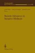 Cover: Recent Advances in Iterative Methods - Springer