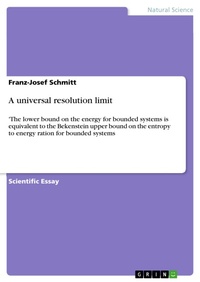 Enlarge image Cover: A universal resolution limit - GRIN Verlag