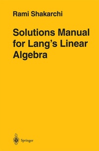 Abbildung von: Solutions Manual for Lang's Linear Algebra - Springer