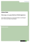 Cover: Messung von sprachlichen Teilfertigkeiten - GRIN Verlag