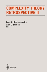 Enlarge image Cover: Complexity Theory Retrospective II - Springer