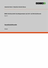 Abbildung von: Gesellschaftsrecht - GRIN Verlag