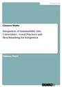 Cover: Integration of Sustainability into Universities - Good Practices and Benchmarking for Integration - Grin Verlag