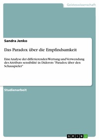 Abbildung von: Das Paradox über die Empfindsamkeit - GRIN Verlag
