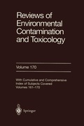 Cover: Reviews of Environmental Contamination and Toxicology 170 - Springer