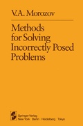 Cover: Methods for Solving Incorrectly Posed Problems - Springer
