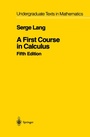Cover: A First Course in Calculus - Springer