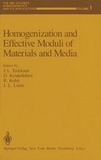Enlarge image Cover: Homogenization and Effective Moduli of Materials and Media - Springer