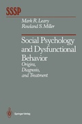 Cover: Social Psychology and Dysfunctional Behavior - Springer