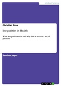 Cover: Inequalities in Health - GRIN Verlag