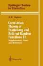 Cover: Correlation Theory of Stationary and Related Random Functions - Springer
