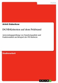 Abbildung von: DGNB-Kriterien auf dem Prüfstand - GRIN Verlag