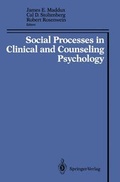 Cover: Social Processes in Clinical and Counseling Psychology - Springer