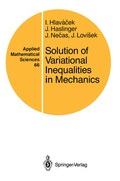 Cover: Solution of Variational Inequalities in Mechanics - Springer