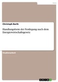 Cover: Handlungsform der Festlegung nach dem Energiewirtschaftsgesetz - Grin Verlag