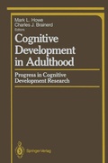 Cover: Cognitive Development in Adulthood - Springer