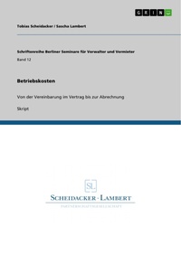 Enlarge image Cover: Betriebskosten - GRIN Verlag