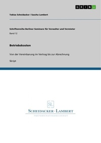 Enlarge image Cover: Betriebskosten - Schriftenreihe Berliner Seminare für Verwalter und Vermieter