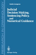 Cover: Judicial Decision Making, Sentencing Policy, and Numerical Guidance - Springer