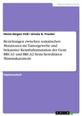 Cover: Beziehungen zwischen somatischen Mutationen im Tumorgewebe und bekannter Keimbahnmutation der Gene BRCA1 und BRCA2 beim hereditaeren Mammakarzinom - Grin Verlag