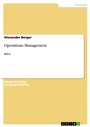 Cover: Operations Management - GRIN Verlag