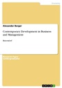 Cover: Contemporary Development in Business and Management - GRIN Verlag