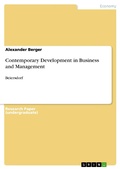 Cover: Contemporary Development in Business and Management - GRIN Verlag