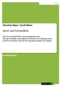 Cover: Sport und Gesundheit - Grin Verlag