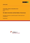 Cover: The Alpine Convention and New Modes of Governance - GRIN Verlag