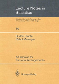 Enlarge image Cover: A Calculus for Factorial Arrangements - Springer