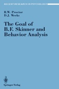 Cover: The Goal of B. F. Skinner and Behavior Analysis - Springer