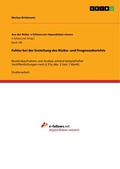 Cover: Fehler bei der Erstellung des Risiko- und Prognoseberichts - GRIN Verlag