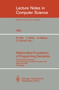 Cover: Mathematical Foundations of Programming Semantics - Springer