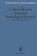 Cover: Context Effects in Social and Psychological Research - Springer
