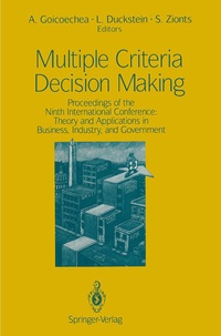 Enlarge image Cover: Multiple Criteria Decision Making - Springer