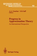 Cover: Progress in Approximation Theory - Springer