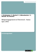 Cover: Buergerengagement in OEsterreich - Status Quo 2003 - Grin Verlag