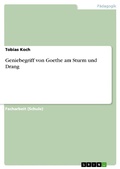 Cover: Geniebegriff von Goethe am Sturm und Drang - GRIN Verlag