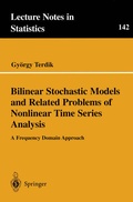 Cover: Bilinear Stochastic Models and Related Problems of Nonlinear Time Series Analysis - Springer