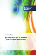 Cover: An Introduction of Recent Optimization Techniques - Scholars' Press