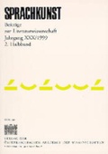Cover: Sprachkunst. Beitr&auml;ge zur Literaturwissenschaft / Jahrgang XXX/1999 - Verlag der &ouml;sterreichischen Akademie der Wissenschaften
