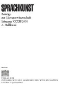 Cover: Sprachkunst. Beitr&auml;ge zur Literaturwissenschaft / Jahrgang XXXII/2001 - Verlag der &ouml;sterreichischen Akademie der Wissenschaften