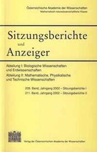 Abbildung von: Sitzungsbericht und Anzeiger der Mathematisch-naturwissenschaftlichen Klasse / Sitzungsbericht und Anzeiger der Mathematisch-naturwissenschaftlichen Klasse - Verlag der österreichischen Akademie der Wissenschaften