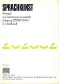 Cover: Sprachkunst. Beitr&auml;ge zur Literaturwissenschaft / Sprachkunst. Beitr&auml;ge zur Literaturwissenschaft Jahrgang XXXIV/2003 2. Halbband - Verlag der &ouml;sterreichischen Akademie der Wissenschaften