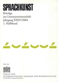 Cover: Sprachkunst. Beitr&auml;ge zur Literaturwissenschaft / Sprachkunst. Beitr&auml;ge zur Literaturwissenschaft Jahrgang XXXV/2004 1. Halbband - Verlag der &ouml;sterreichischen Akademie der Wissenschaften